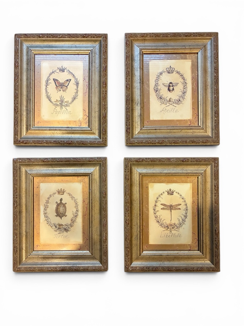 Home Accents Gold Ornate Wall Picture Frame Set Nature - Gold Finish (Set of 4)